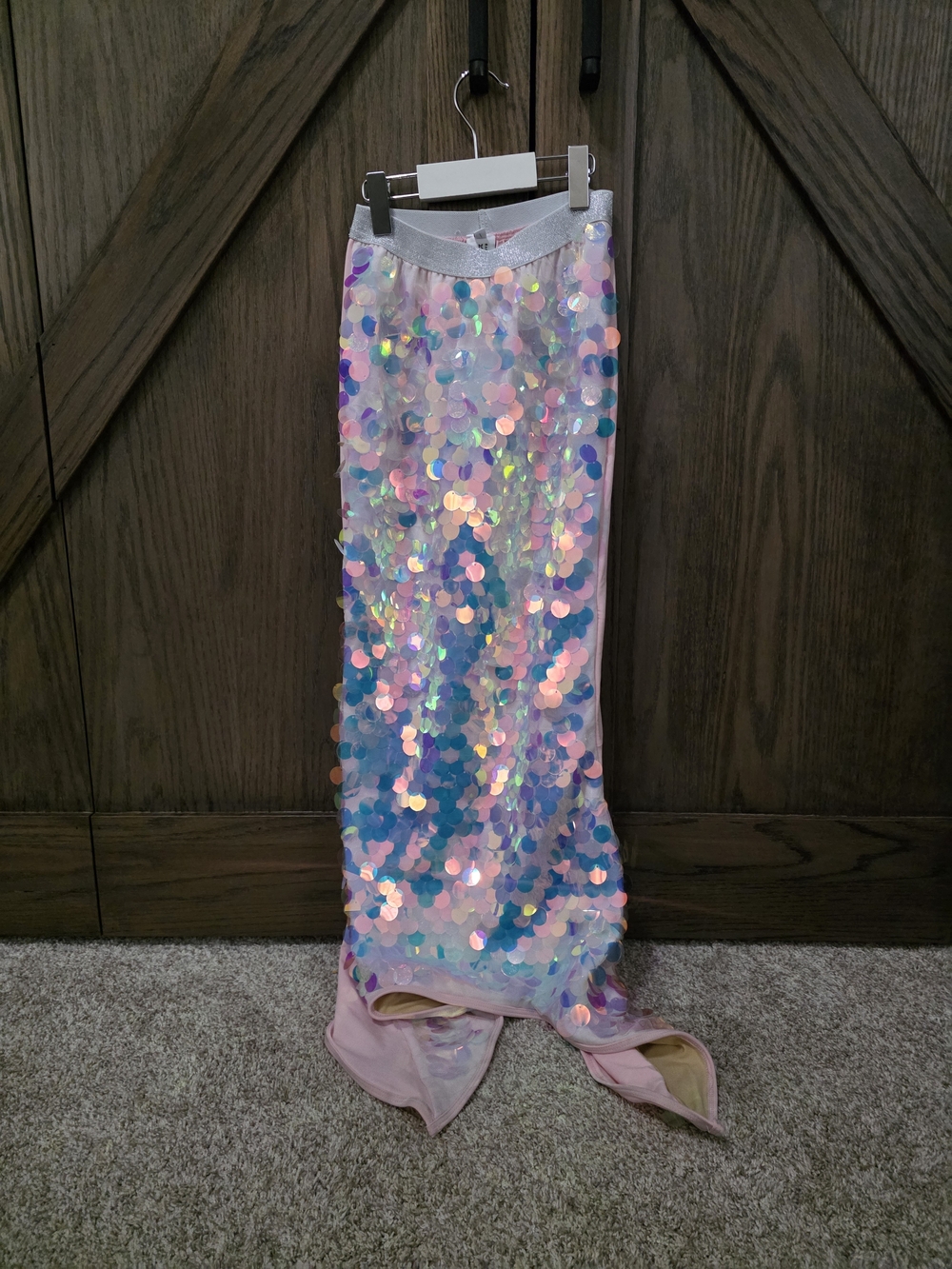 Lola + The Boys Pink Mermaid Costume Iridescent Sequin Skirt